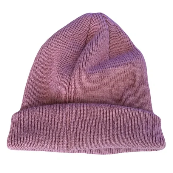 Adidas Hat Women’s Trefoil Logo Embroidered Blush Pink Beanie One Size - Picture 2 of 3